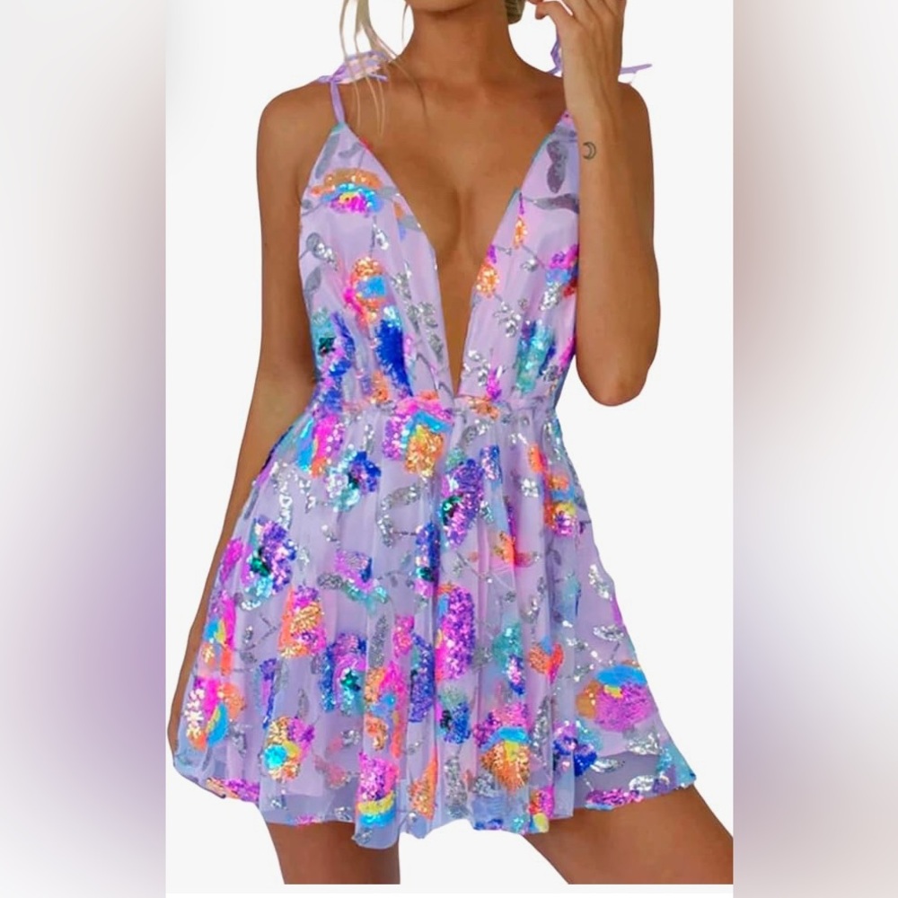 Floral Sequin Dress